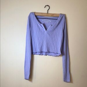 Aeropostale OG Tee Collection Shrunken Cropped Long Sleeve Shirt Size Large